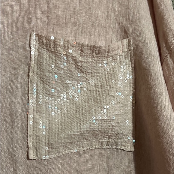 Puro Lino Pink Linen Blouse - Picture 4 of 7